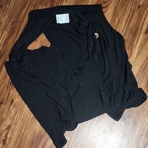 Black Open Front Cardigan
